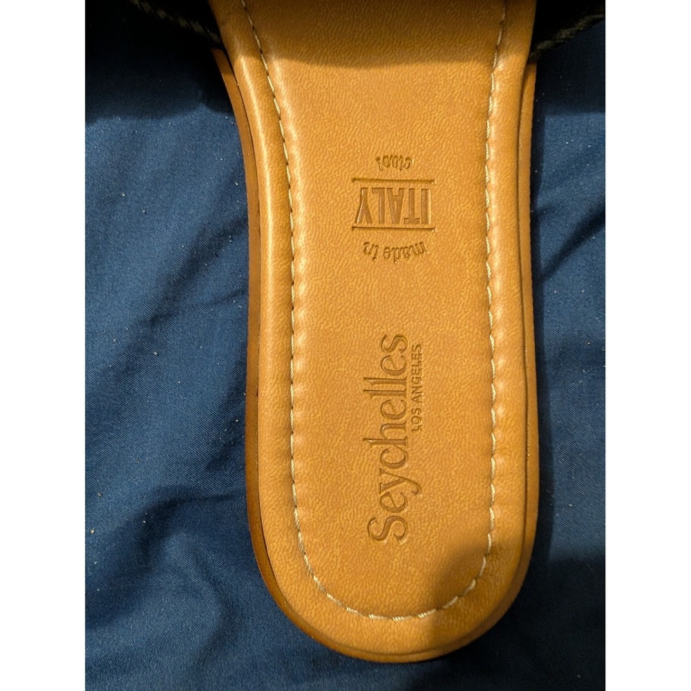 Seychelles Palms Perfection Black Woven Slide Sandals Made In Italy Womens 8 - Picture 2 of 3